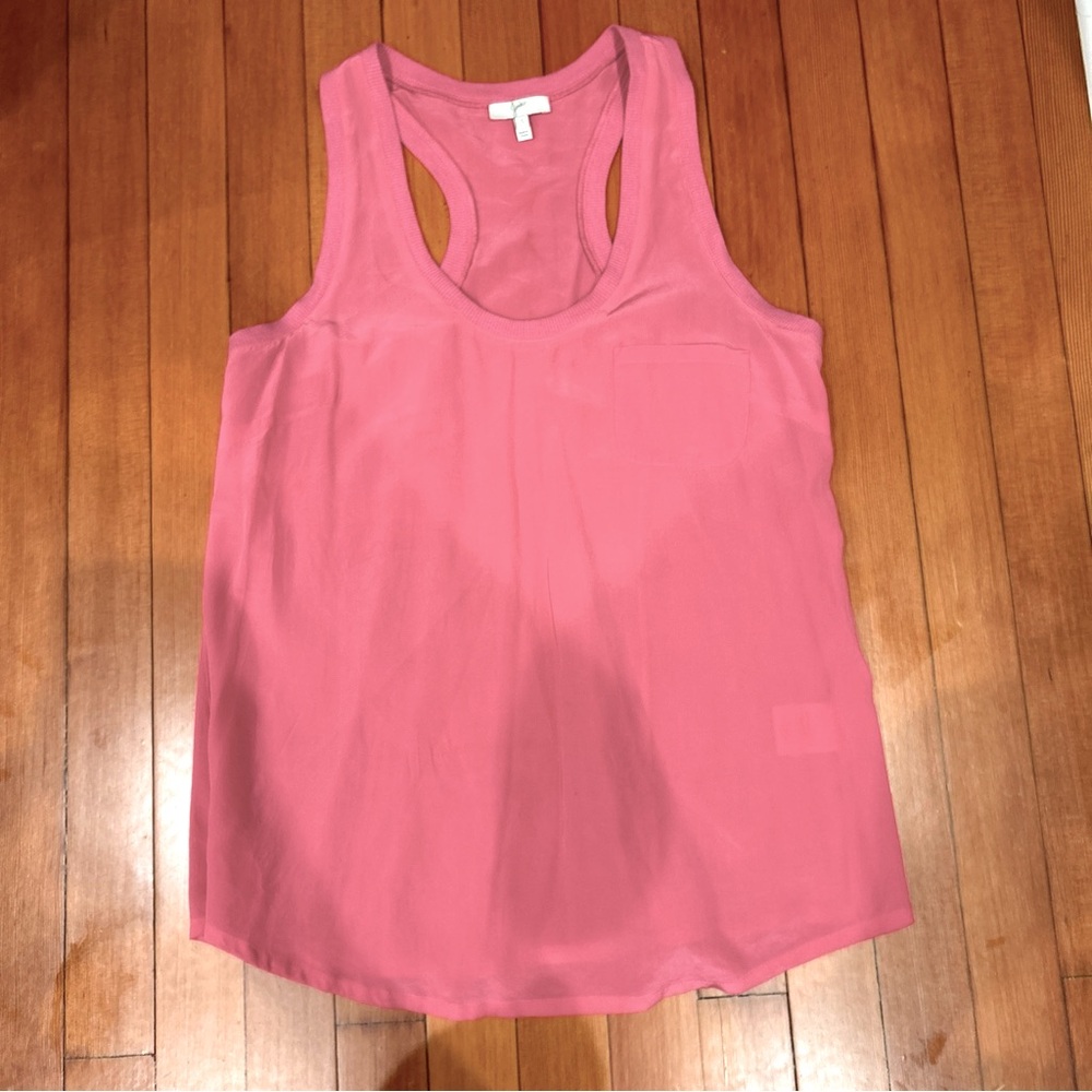 Joie Silk Tank Top Pink Alicia Racerback Pocket Tank Size Small